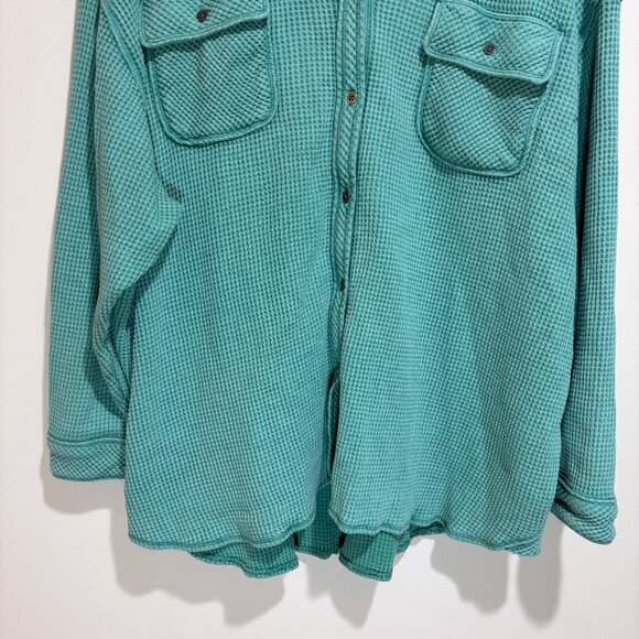 Aerie Lumber Jane Waffle Button Down Shirt Shacket - Picture 3 of 10